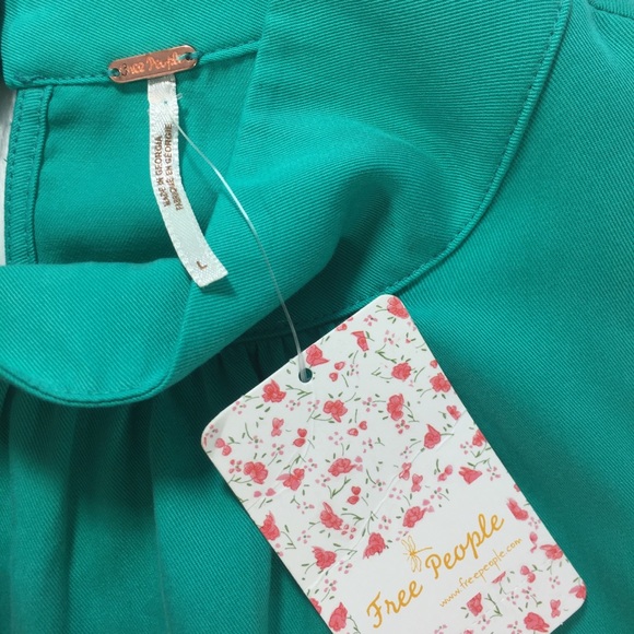 Free People sleeveless mock neck turquoise top - Picture 4 of 8